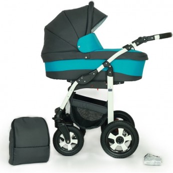 Коляска VERDI Arco 2 в 1, черный с голубым Коляска VERDI Arco 2 в 1, черный с голубым
