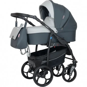 Коляска VERDI Babies Max Plus 3 в 1, серая с светлой вставкой Коляска VERDI Babies Max Plus 3 в 1, серая с светлой вставкой