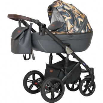 Коляска VERDI Babies Mocca 3 в 1, серый с оранжевыми разводами Коляска VERDI Babies Mocca 3 в 1, серый с оранжевыми разводами