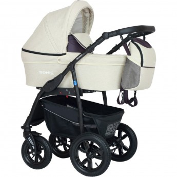 Коляска VERDI Babies Sonic Plus 3 в 1, молочная текстура льна Коляска VERDI Babies Sonic Plus 3 в 1, молочная текстура льна