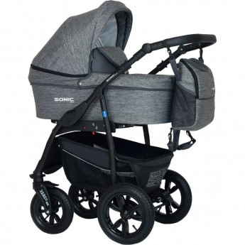 Коляска VERDI Babies Sonic Plus 3 в 1, серая текстура льна Коляска VERDI Babies Sonic Plus 3 в 1, серая текстура льна