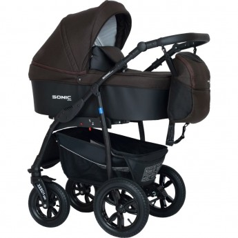 Коляска VERDI Babies Sonic Plus 3 в 1, верх коричневый, низ черный Коляска VERDI Babies Sonic Plus 3 в 1, верх коричневый, низ черный