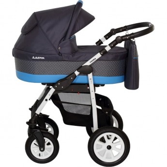 Коляска VERDI Laser 3 в 1, темно-синий со светло-синей полосой Коляска VERDI Laser 3 в 1, темно-синий со светло-синей полосой