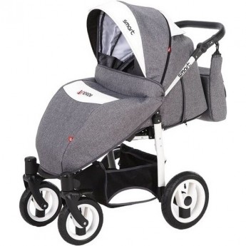Коляска VERDI Smart 3 в 1, серая с белой вставкой Коляска VERDI Smart 3 в 1, серая с белой вставкой