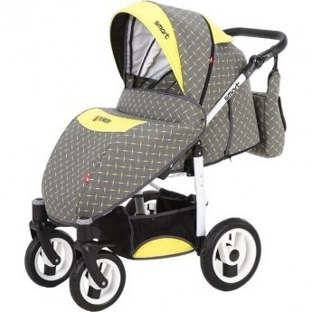 Коляска VERDI Smart 3 в 1, серая с желтым узором Коляска VERDI Smart 3 в 1, серая с желтым узором